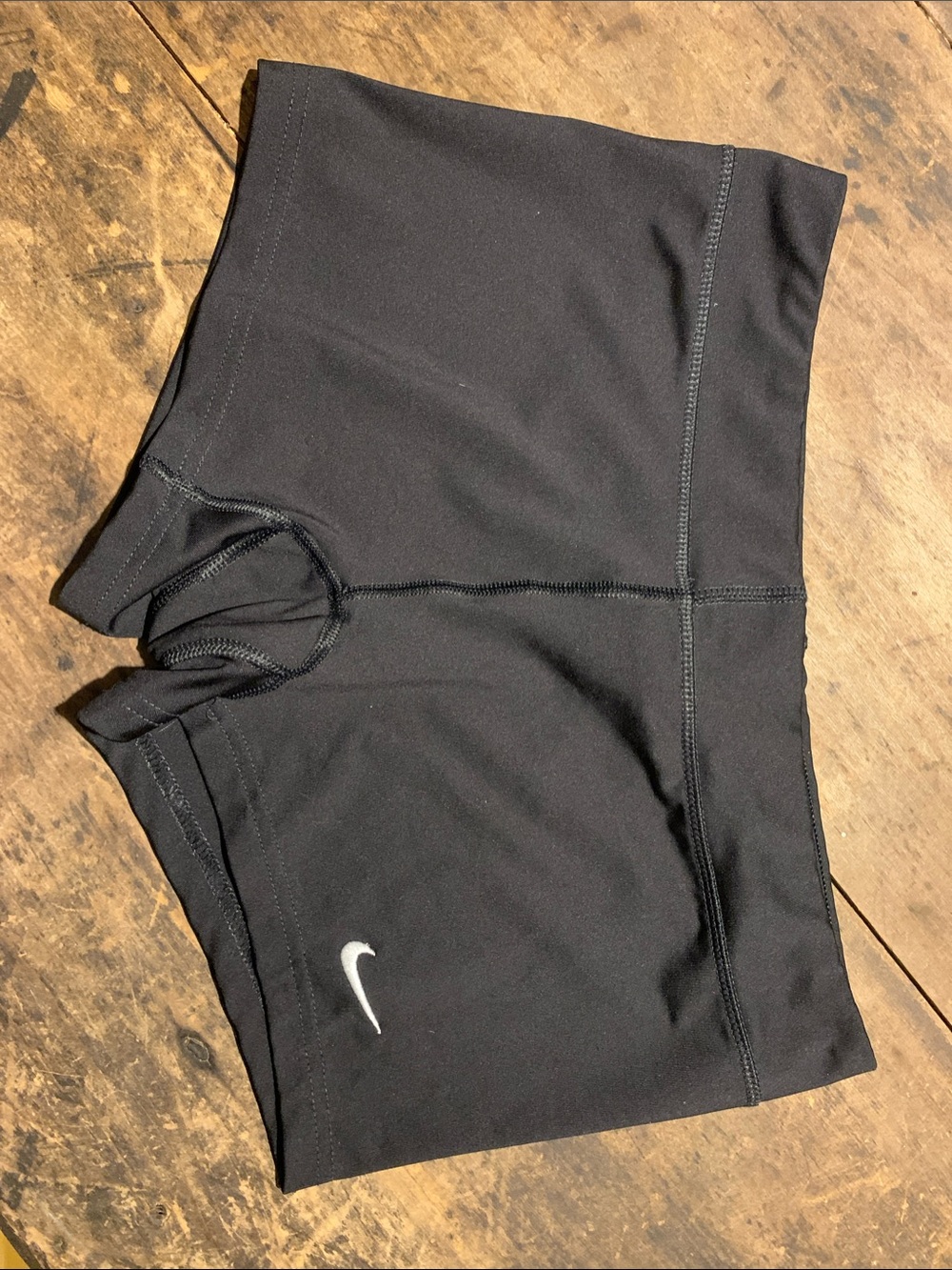 Nike Dri-Fit Black Compression Performance Shorts with Classic White Swoosh
